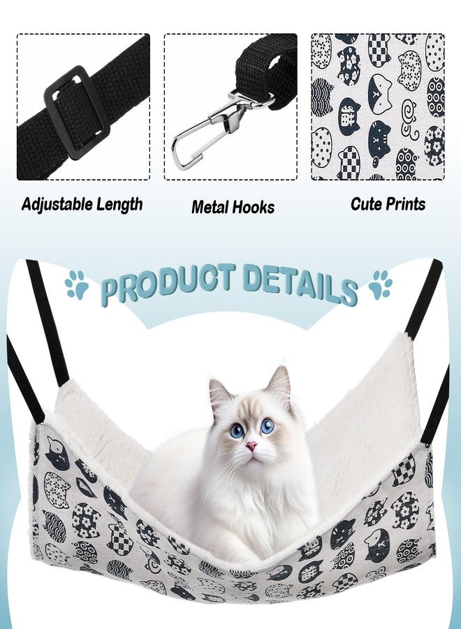 Ribbonlic 4 Pack Cat Hammock for Cage, Reversible Cat Hanging Hammock Soft Large Double Sided Pet Bed with Adjustable Straps & Metal Hooks for Cats Ferret Kitten Puppy Rabbits Small Animals - Image 3